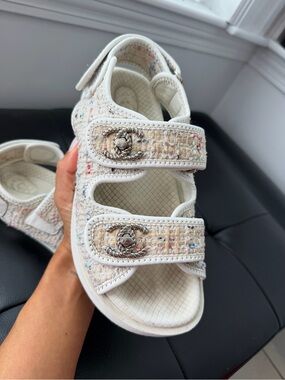 CHANEL Tweed Interlock Dad Sport Sandals – Size 36 (US 6 - 6.5)
